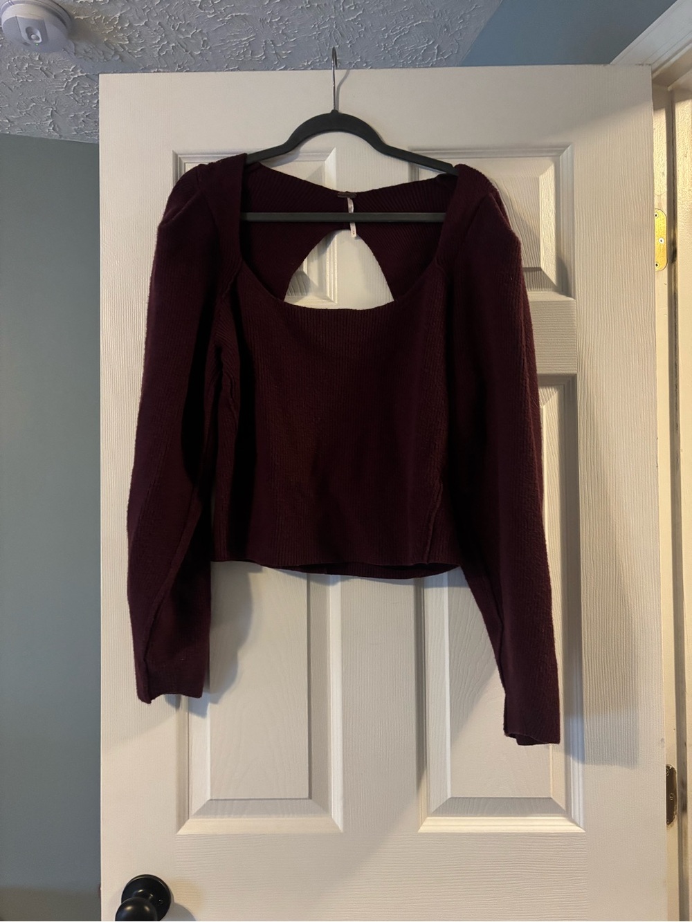 Free People Cutout Back Long-Sleeve Top - Plum